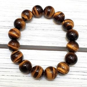 Men's Bracelet AAA Grade Tiger's Eye Stone 10mm Stretch